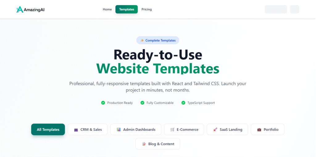 Amazing AI Template Generator: Build Beautiful, Production-Ready Websites in Days — Not Months