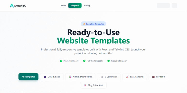 Amazing AI Template Generator: Build Beautiful, Production-Ready Websites in Days — Not Months
