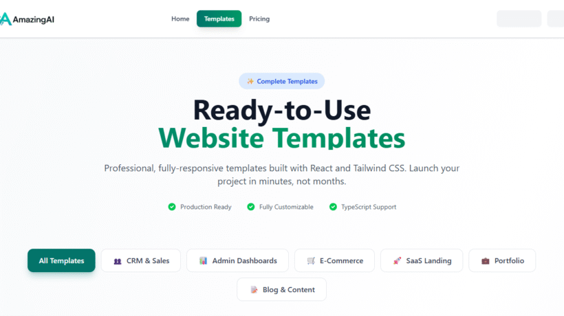 Amazing AI Template Generator: Build Beautiful, Production-Ready Websites in Days — Not Months