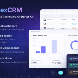 VertexCRM – React CRM Dashboard UI Starter Kit with Analytics & Admin Panels